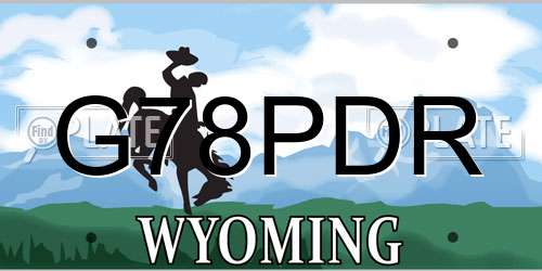 G78PDR Wyoming License Plate