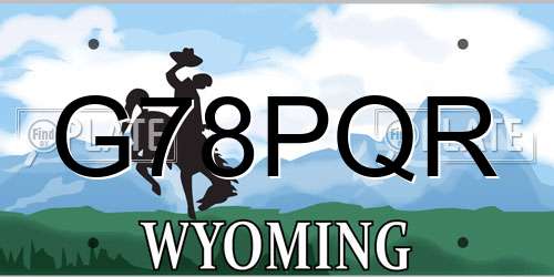 G78PQR Wyoming License Plate