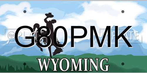 G80PMK Wyoming License Plate