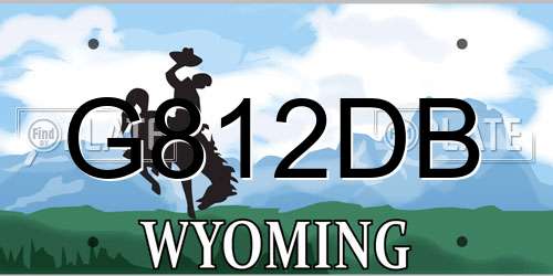 G812DB Wyoming License Plate