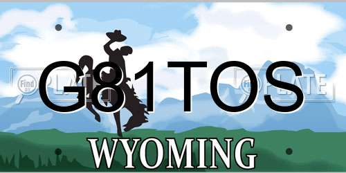 G81TOS Wyoming License Plate