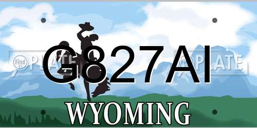 G827AI Wyoming License Plate