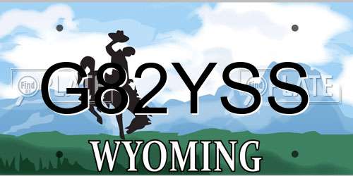 G82YSS Wyoming License Plate
