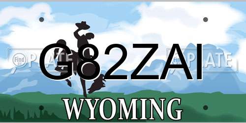 G82ZAI Wyoming License Plate
