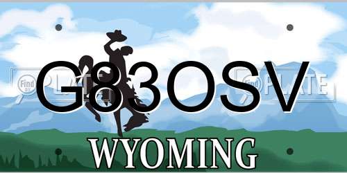 G83OSV Wyoming License Plate