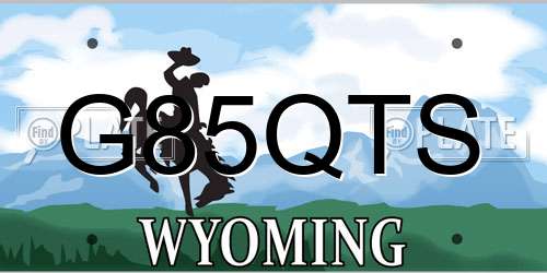 G85QTS Wyoming License Plate