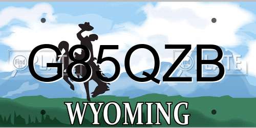 G85QZB Wyoming License Plate