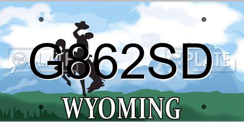 G862SD Wyoming License Plate