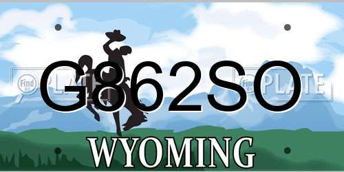G862SO Wyoming License Plate