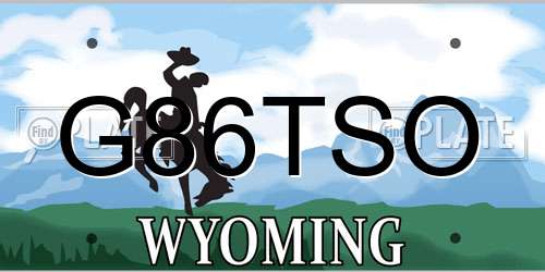 G86TSO Wyoming License Plate