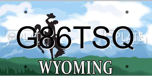 G86TSQ Wyoming License Plate