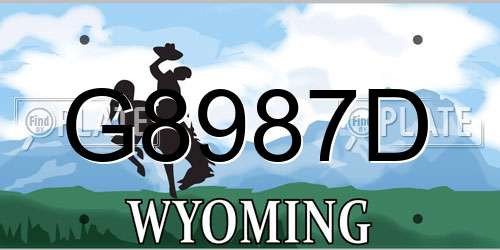 G8987D Wyoming License Plate