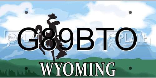 G89BTO Wyoming License Plate