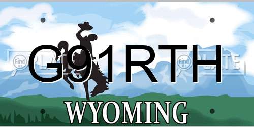 G91RTH Wyoming License Plate