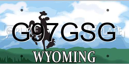 G97GSG Wyoming License Plate