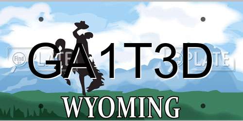 GA1T3D Wyoming License Plate
