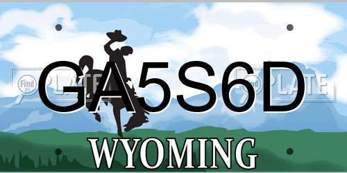 GA5S6D Wyoming License Plate