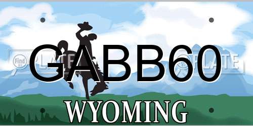 GABB60 Wyoming License Plate