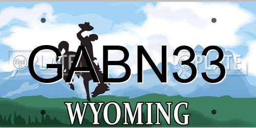 GABN33 Wyoming License Plate