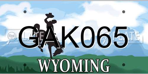GAK065 Wyoming License Plate