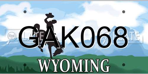 GAK068 Wyoming License Plate