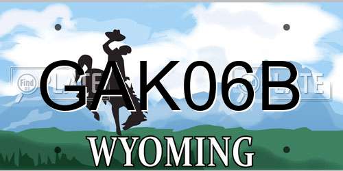 GAK06B Wyoming License Plate