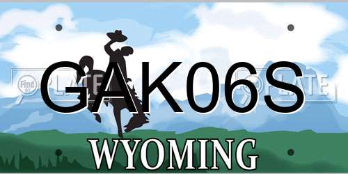 GAK06S Wyoming License Plate