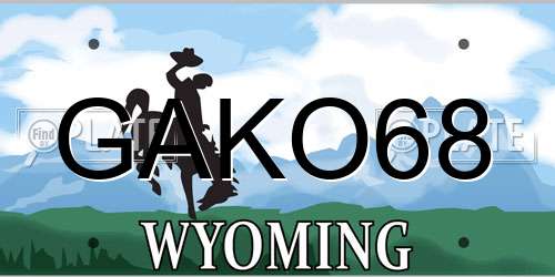 GAKO68 Wyoming License Plate