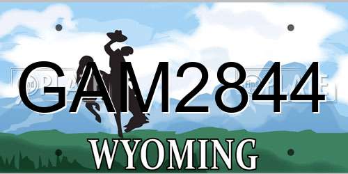 GAM2844 Wyoming License Plate