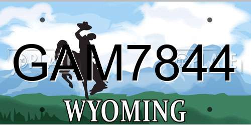 GAM7844 Wyoming License Plate
