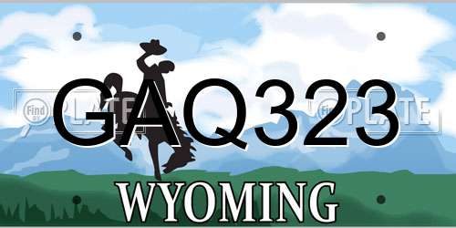 GAQ323 Wyoming License Plate