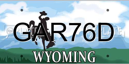 GAR76D Wyoming License Plate
