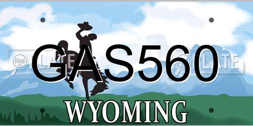GAS560 Wyoming License Plate