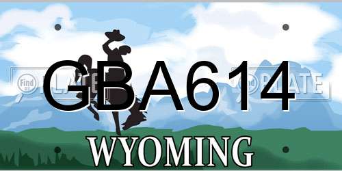 GBA614 Wyoming License Plate