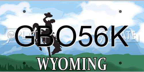 GBO56K Wyoming License Plate