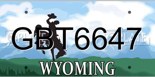 GBT6647 Wyoming License Plate