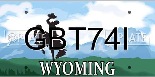 GBT74I Wyoming License Plate