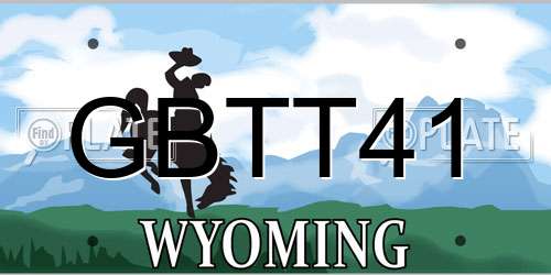 GBTT41 Wyoming License Plate