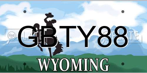 GBTY88 Wyoming License Plate