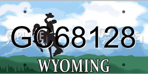 GC68128 Wyoming License Plate