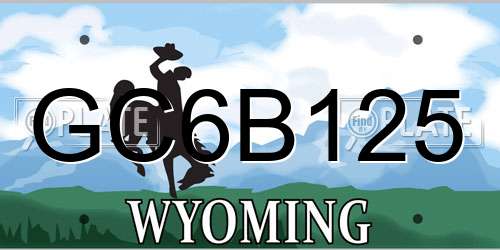 GC6B125 Wyoming License Plate