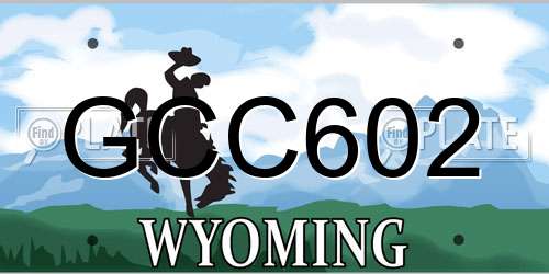 GCC602 Wyoming License Plate
