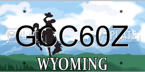 GCC60Z Wyoming License Plate
