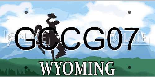 GCCG07 Wyoming License Plate