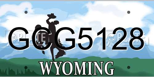 GCG5128 Wyoming License Plate