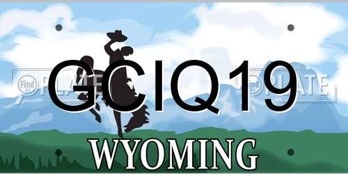 GCIQ19 Wyoming License Plate
