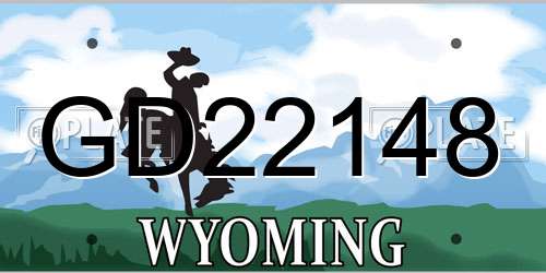 GD22148 Wyoming License Plate