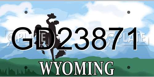 GD23871 Wyoming License Plate