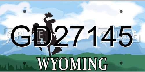 GD27145 Wyoming License Plate