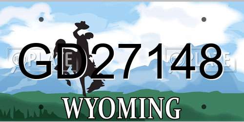 GD27148 Wyoming License Plate